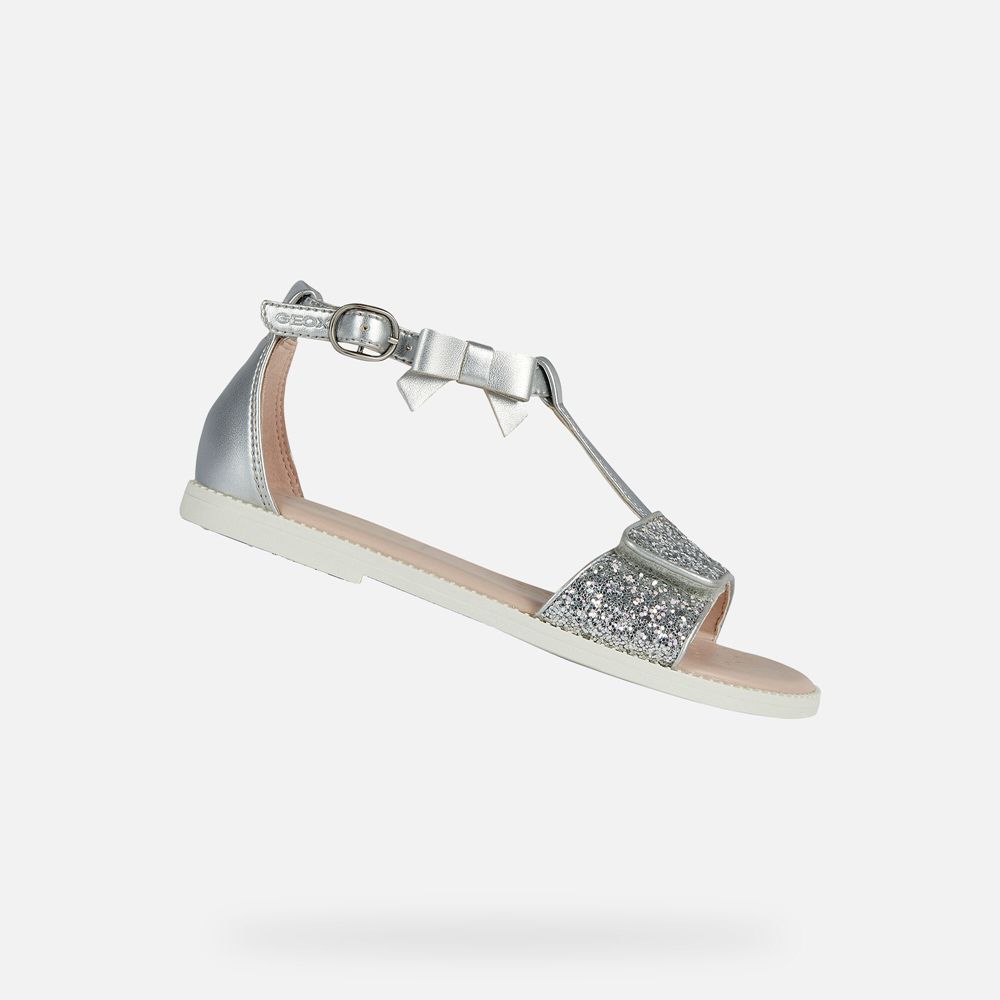 Geox Kiz Çocuk Sandalet Gümüş - Karly - TWU-541709